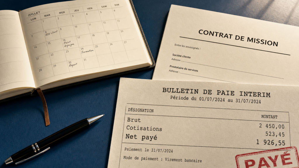 fiche de paie interim : brut et net payé à vérifier