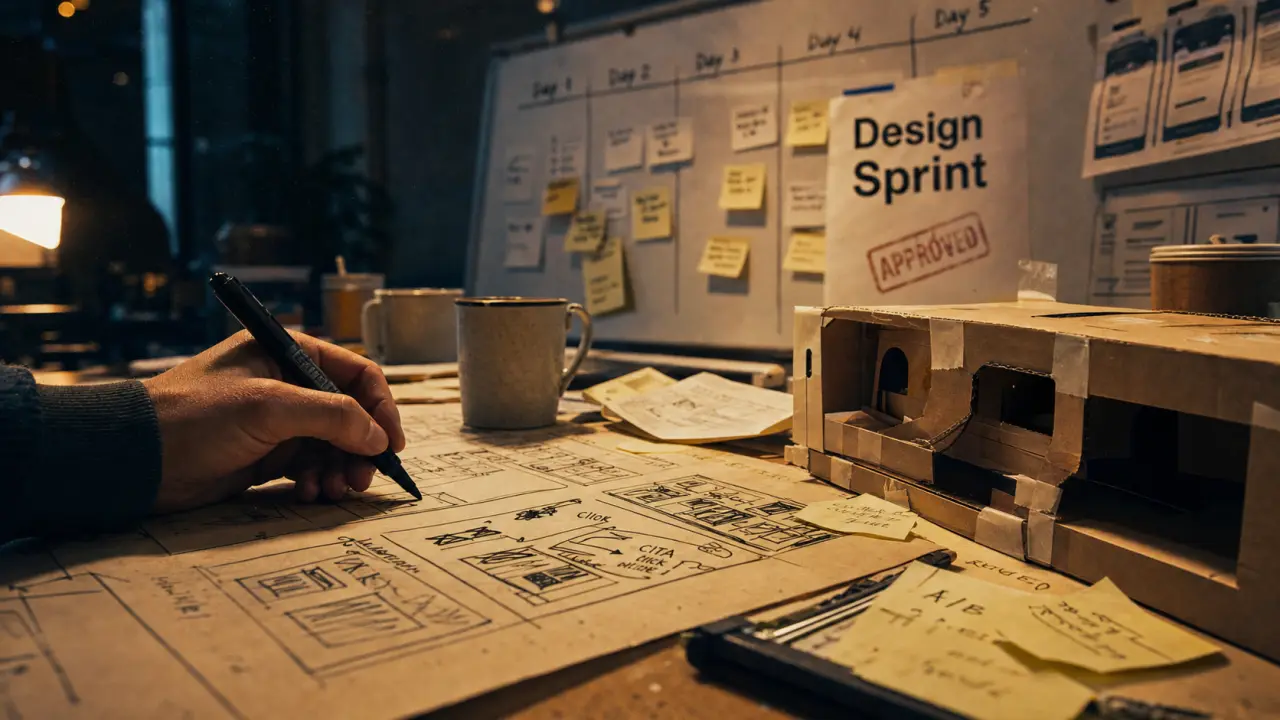 formation design sprint : storyboard et prototype sur table