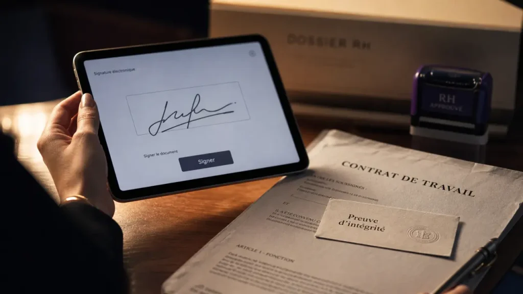 Signature électronique d’un contrat de travail, 3 niveaux eIDAS et preuves à conserver