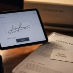 Signature électronique contrat de travail : tablette de signature et contrat avec preuves eIDAS