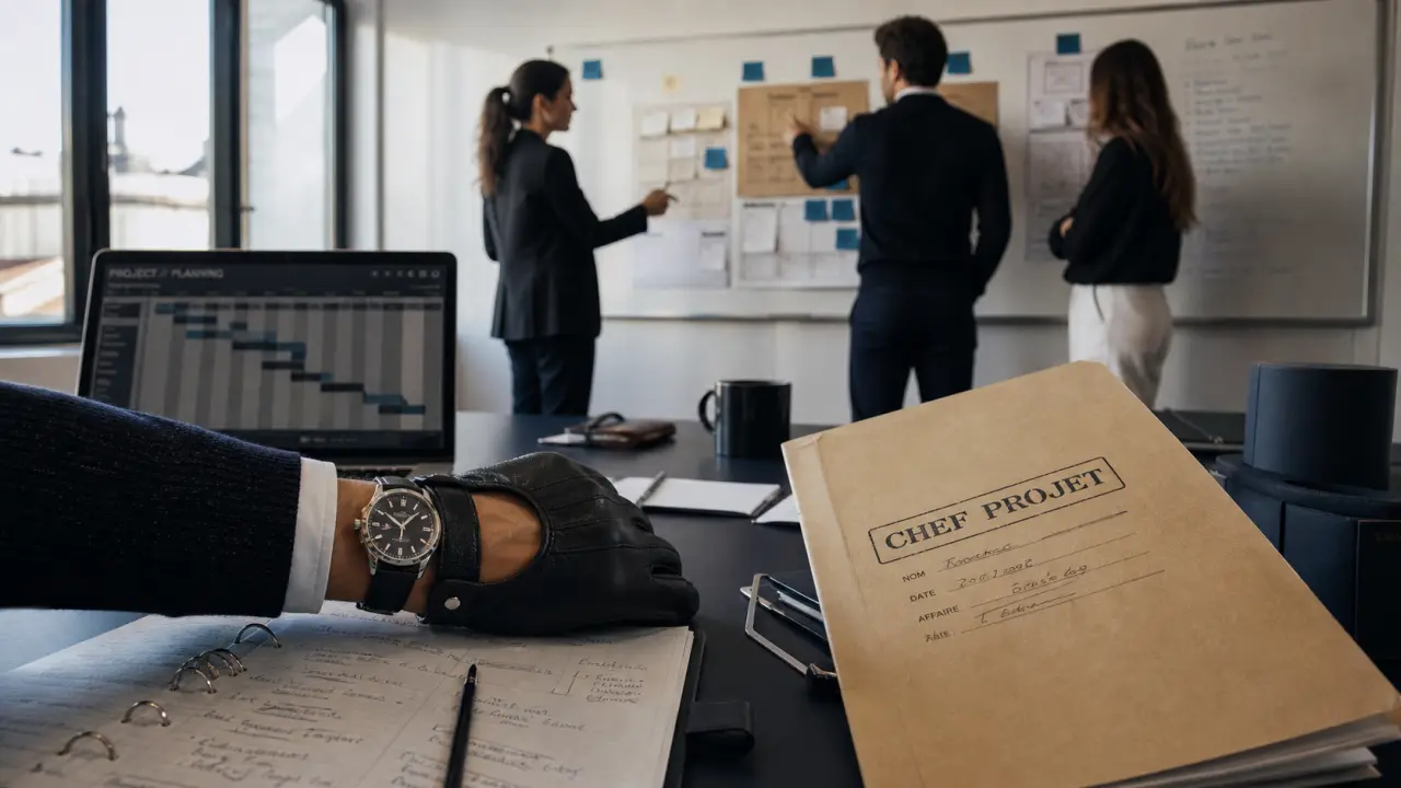 Chef de projet digital freelance : cadrage et TJM sans flou, planning Gantt en bureau