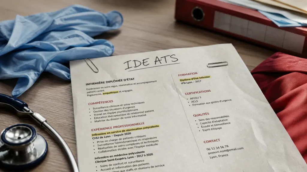 CV infirmier : titre précis, stages valorisés et mots-clés qui font la différence