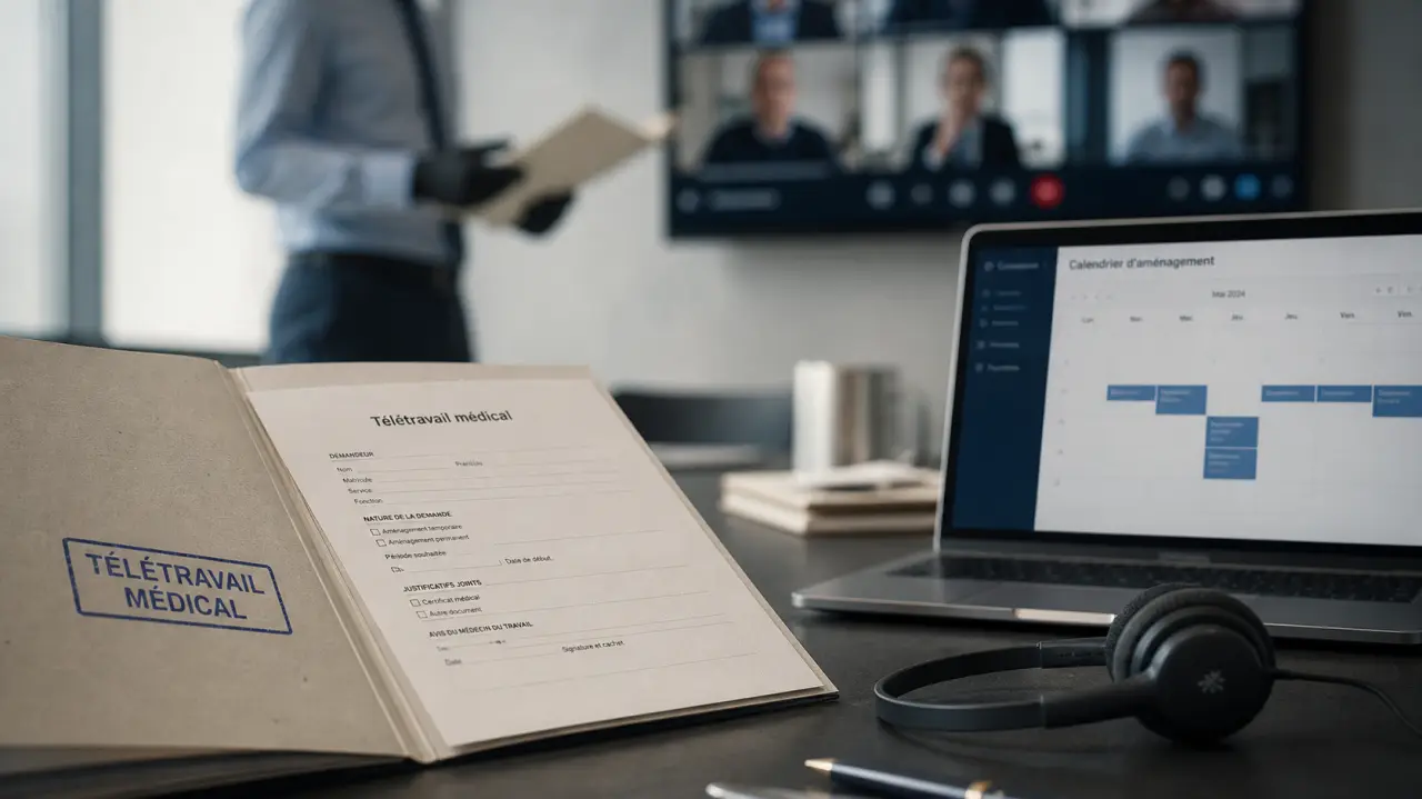 Télétravail médical : dossier et visio au travail