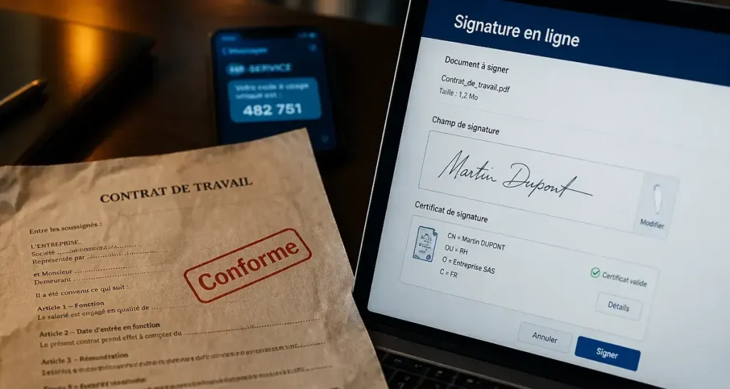 Contrat de travail dématérialisé : signature valable ou simple PDF sans valeur ?