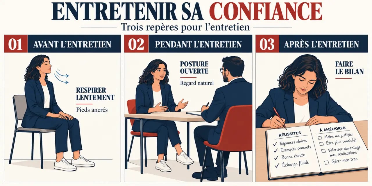 Comment booster sa confiance en soi pour réussir ses entretiens grâce à la respiration, la posture et l’analyse après entretien