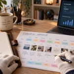 Formation community manager : bureau avec KPI, commentaires et calendrier éditorial