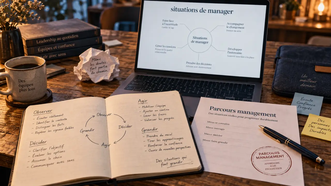Formation mngt : parcours management adapté, schémas et situations de manager